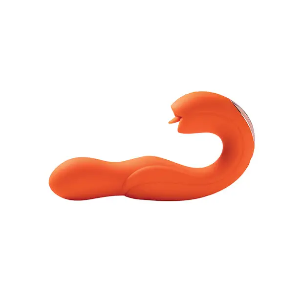 Joi Pro Rotating Head G-Spot Vibrator & Clit Licker w/Remote - Orange - Stimulators