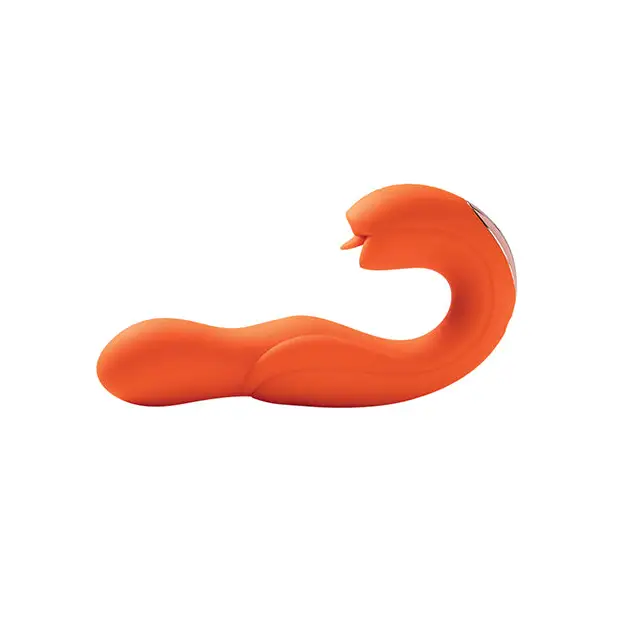 Joi Rotating Head G-Spot Vibrator & Clit Licker - Orange - Vibrators