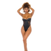 Josephine High Leg Teddy w/Removable Fishnet Collared Harness Black LG - Lingerie - Hanging