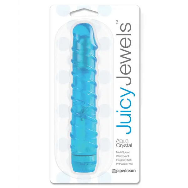 Juicy Jewels Aqua Crystal Vibrator - Blue - Vibrators