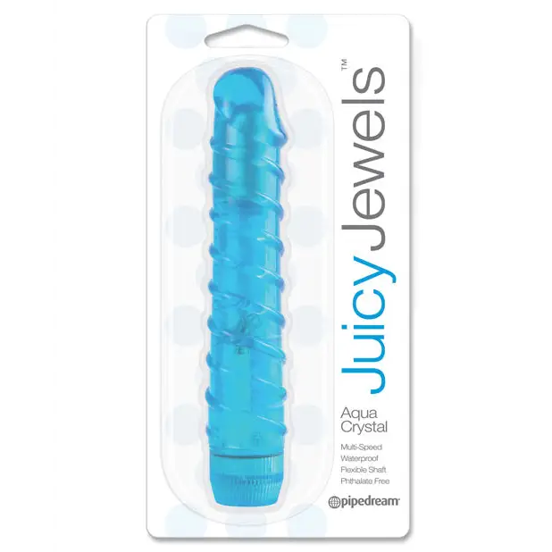 Juicy Jewels Aqua Crystal Vibrator - Blue - Vibrators