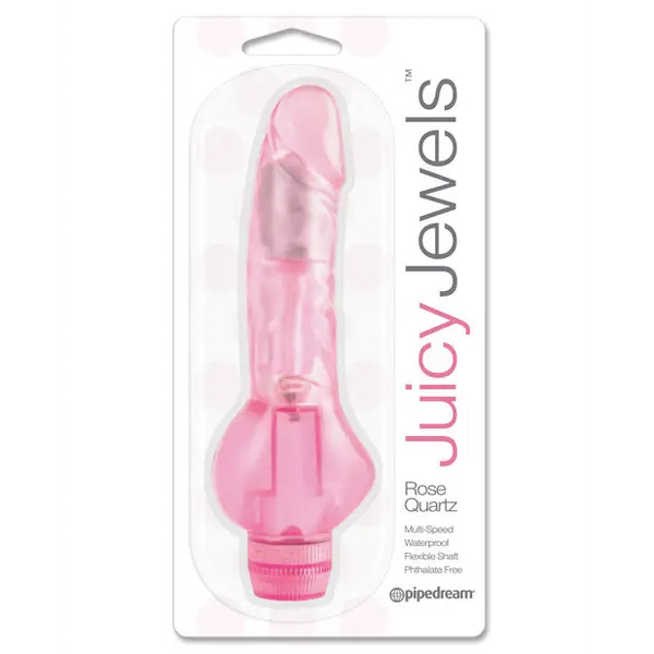 Juicy Jewels Rose Quartz Vibrator - Pink - Vibrators