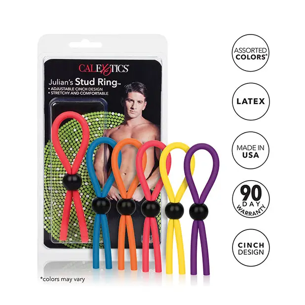 Julian’s Silicone Stud Ring - Assorted Colors - Penis Enhancement