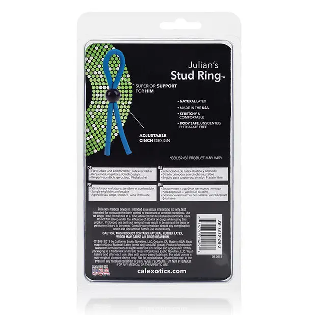 Julian’s Silicone Stud Ring - Assorted Colors - Penis Enhancement