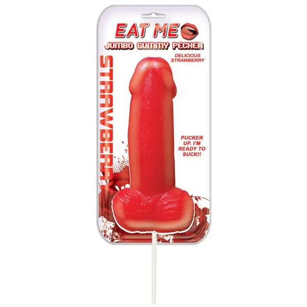 Jumbo Gummy Cock Pop - Strawberry - Bachelorette & Party Supplies