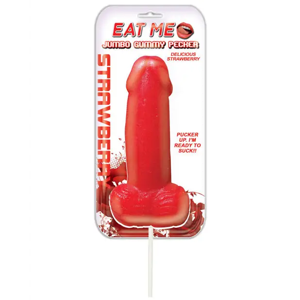 Jumbo Gummy Cock Pop - Strawberry - Bachelorette & Party Supplies