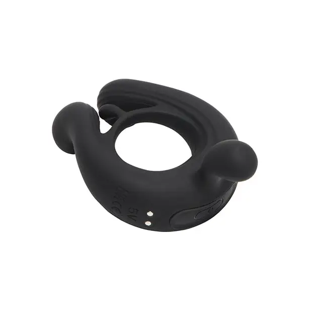 Kairos Vibrating Cock Ring w/ 3 Bullets - Black - Penis Enhancement