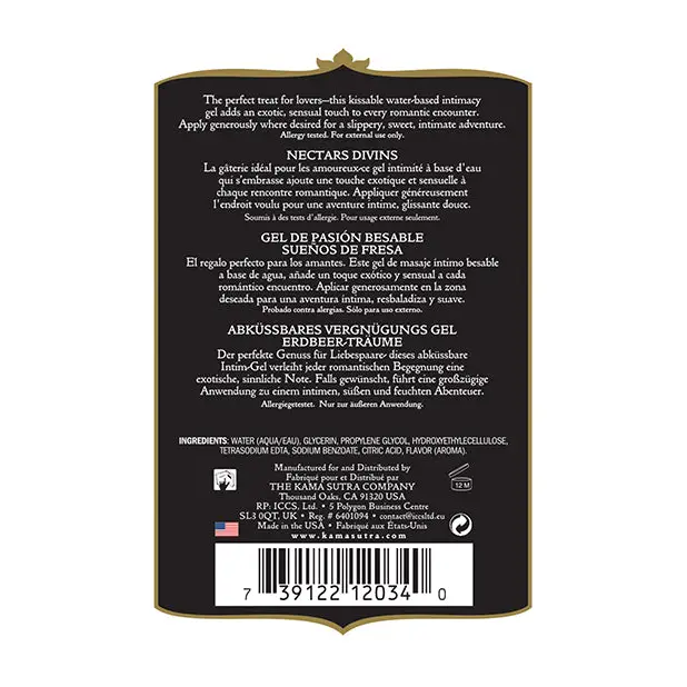 Kama Sutra Divine Nectars - 5 oz Strawberry Dreams - Lotions Oils Creams And Gels