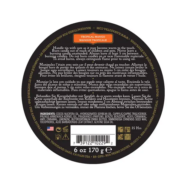 Kama Sutra Ignite Massage Soy Candle - Tropical Mango - Setting The Mood