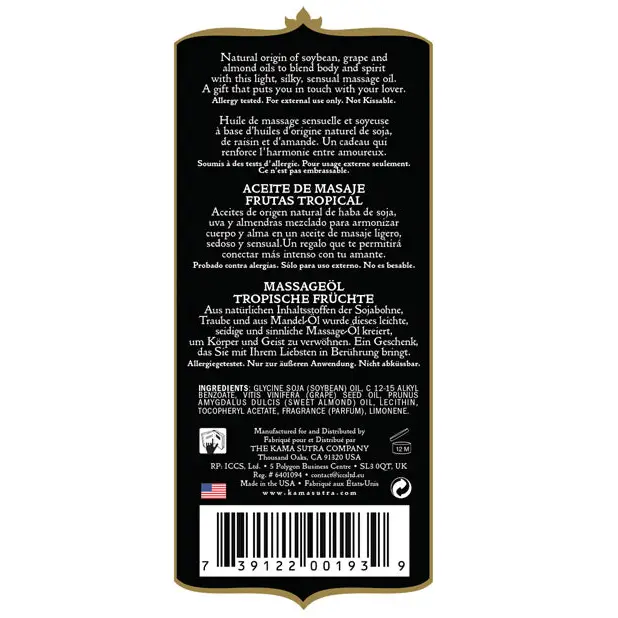 Kama Sutra Naturals Massage Oil - Tropical Fruits - Massage Products