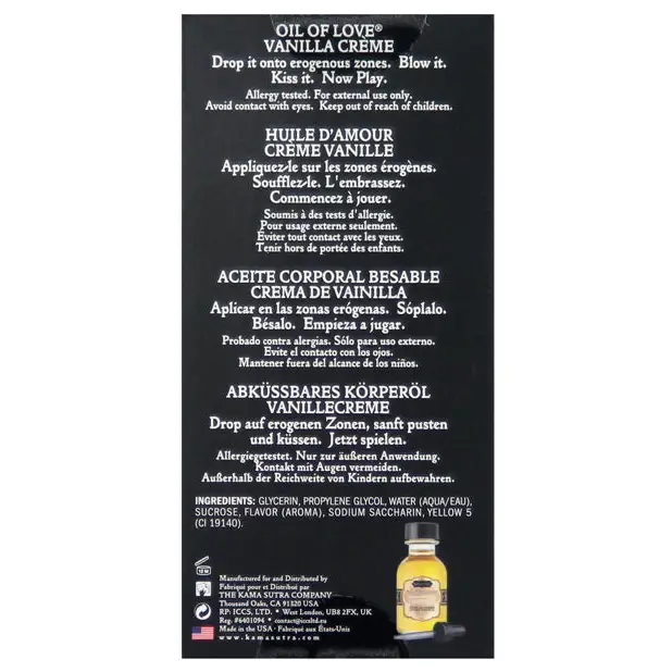 Kama Sutra Oil of Love -.75 oz Vanilla Creme - Lotions Oils Creams And Gels