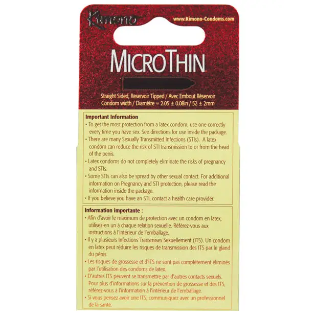 Kimono Micro Thin Condom - Box of 3 - Condoms