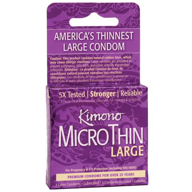 Kimono Micro Thin Large Condom - Box of 3 - Condoms