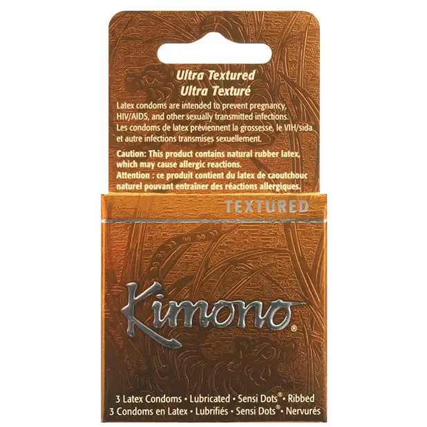 Kimono Textured Ribbed + Sensi Dots Condom - Box of 3 - Condoms