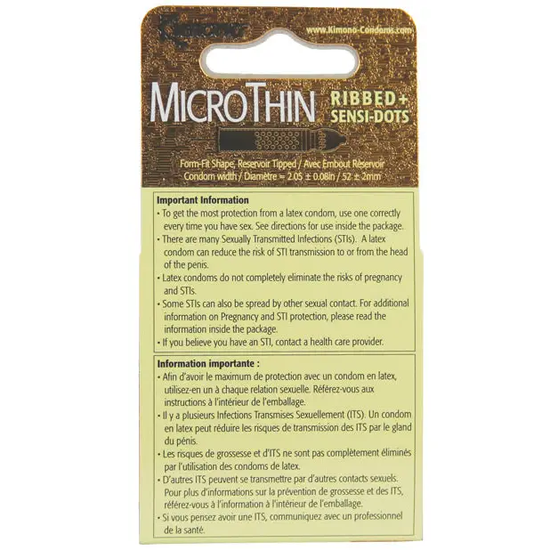 Kimono Textured Ribbed + Sensi Dots Condom - Box of 3 - Condoms