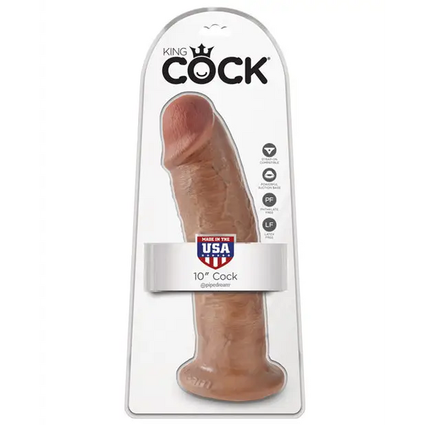 King Cock 10’’ Cock - Tan - Dongs & Dildos