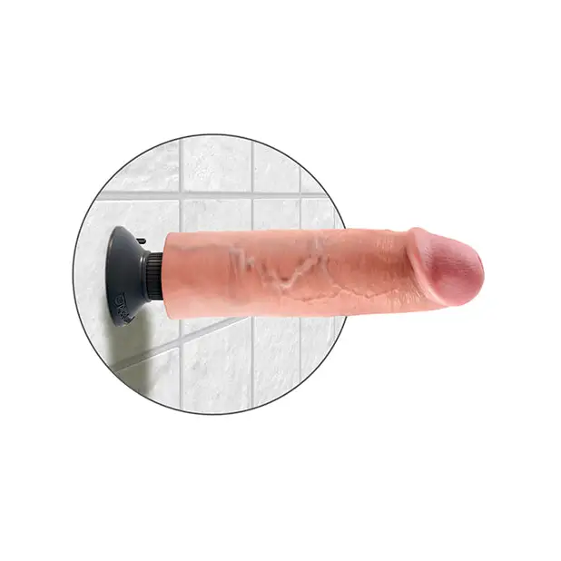 King Cock 10’’ Vibrating Cock - Flesh - Dongs & Dildos