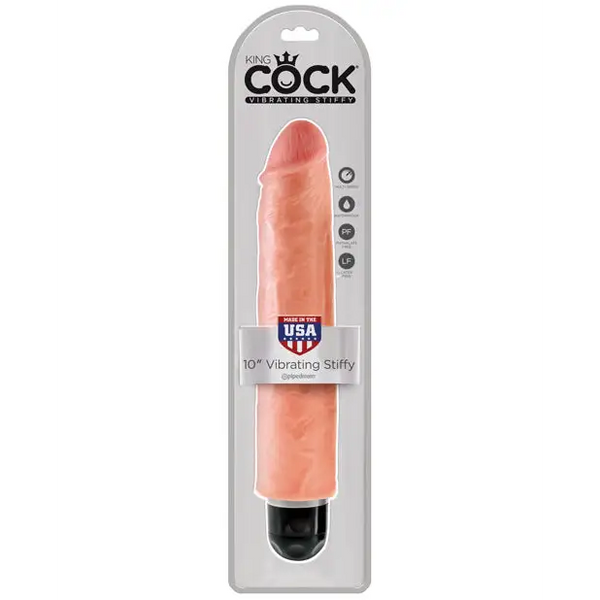 King Cock 10’’ Vibrating Stiffy - Flesh - Vibrators