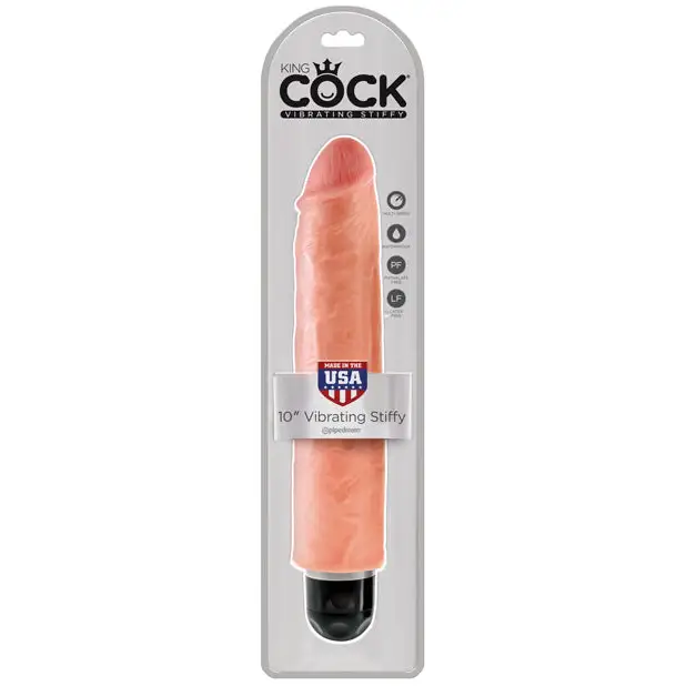 King Cock 10’’ Vibrating Stiffy - Flesh - Vibrators