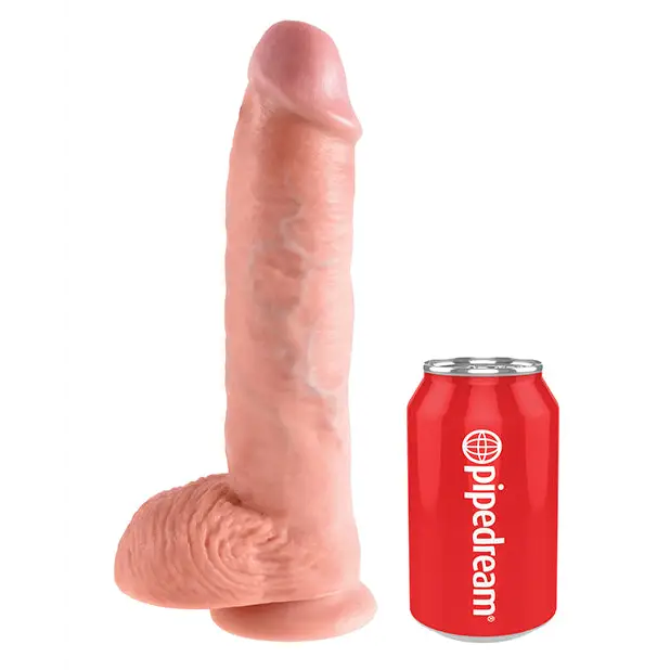 King Cock 10’’ Cock w/Balls - Flesh - Dongs & Dildos