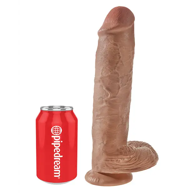 King Cock 11’’ Cock w/Balls - Tan - Dongs & Dildos
