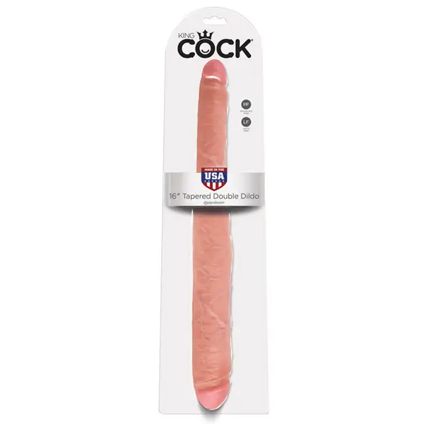 King Cock 16’’ Tapered Double Dildo - Flesh - Dongs & Dildos