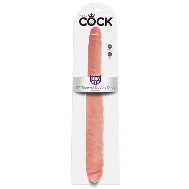 King Cock 16’’ Tapered Double Dildo - Flesh - Dongs & Dildos