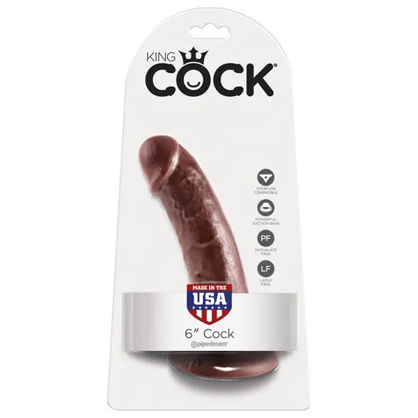 King Cock 6’’ Cock - Brown - Dongs & Dildos