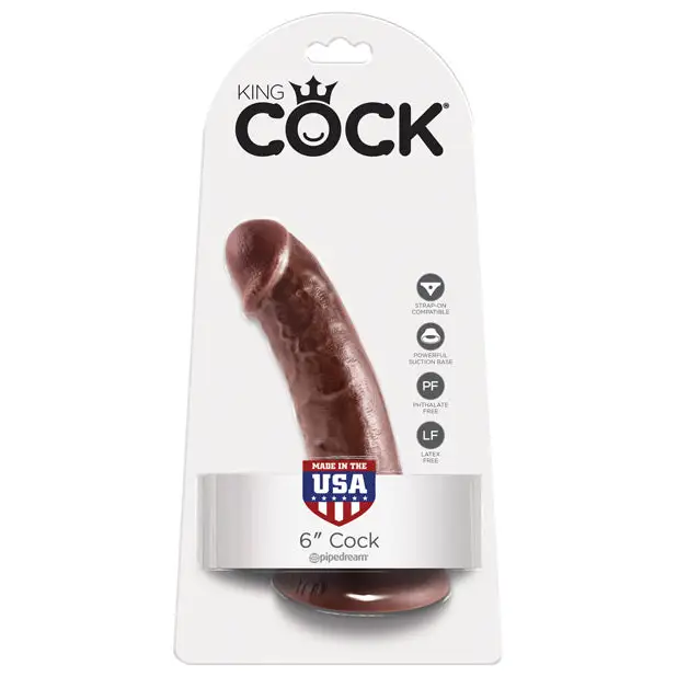 King Cock 6’’ Cock - Brown - Dongs & Dildos
