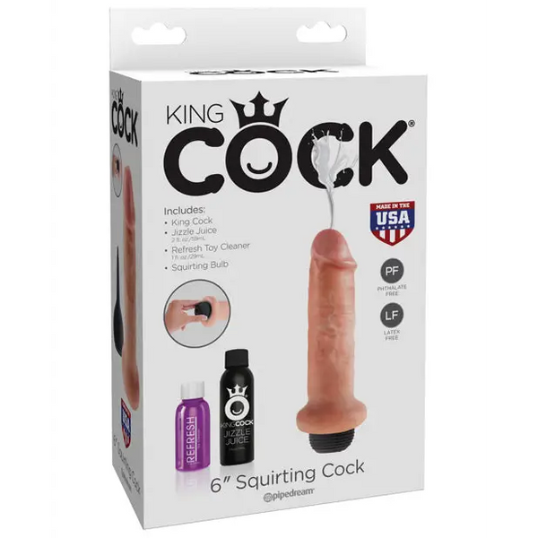 King Cock 6’’ Squirting Cock - Flesh - Dongs & Dildos