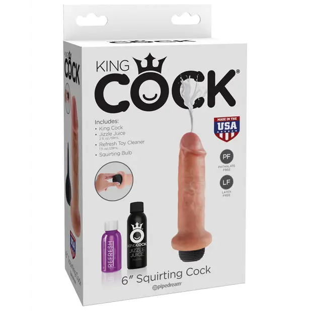 King Cock 6’’ Squirting Cock - Flesh - Dongs & Dildos