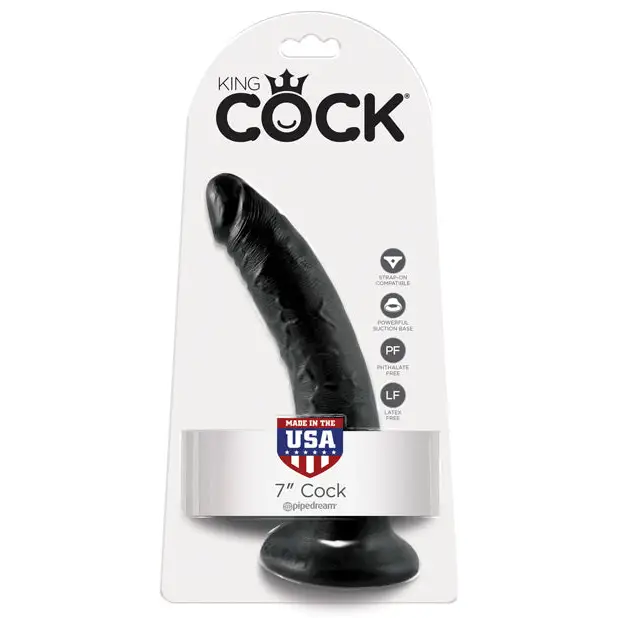 King Cock 7’’ Cock - Black - Dongs & Dildos