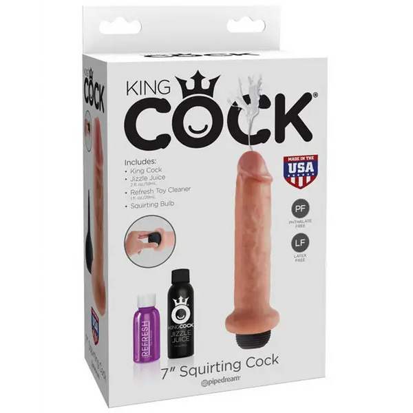 King Cock 7’’ Squirting Cock - Flesh - Dongs & Dildos
