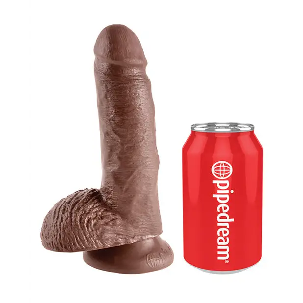King Cock 7’’ Cock w/Balls - Brown - Dongs & Dildos