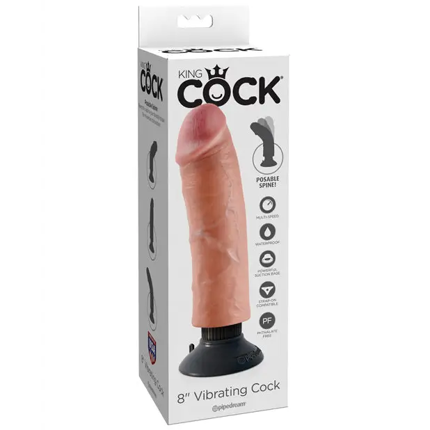 King Cock 8’’ Vibrating Cock - Flesh - Dongs & Dildos