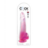 King Cock Clear 10’’ Cock w/Balls - Pink - Dongs & Dildos