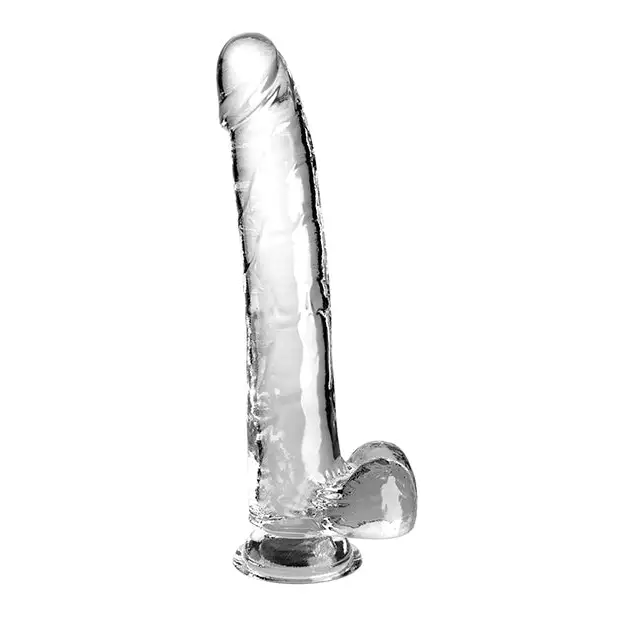 King Cock Clear 11’’ Cock w/Balls - Clear - Dongs & Dildos