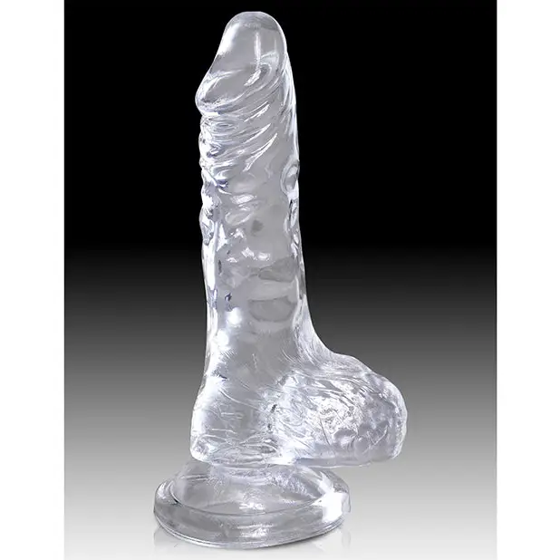 King Cock Clear 4’’ Cock w/Balls - Dongs & Dildos
