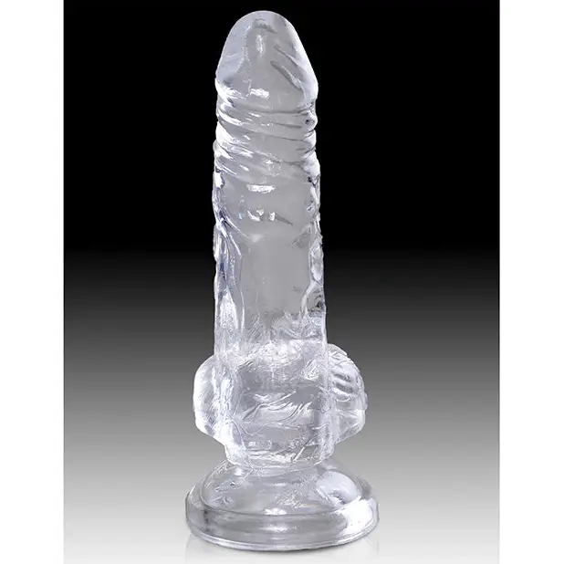 King Cock Clear 4’’ Cock w/Balls - Dongs & Dildos