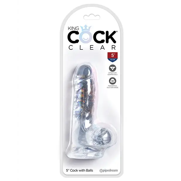 King Cock Clear 5’’ Cock w/Balls - Dongs & Dildos