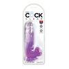 King Cock Clear 6’’ Cock w/Balls - Purple - Dongs & Dildos