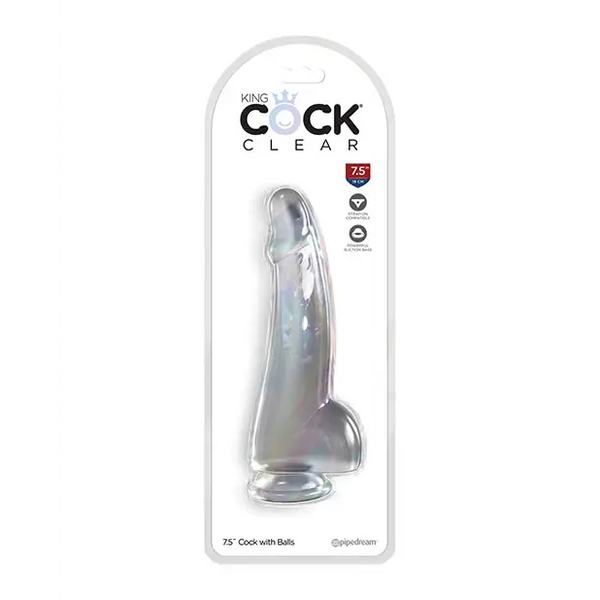 King Cock Clear 7.5’’ Cock w/Balls - Clear - Dongs & Dildos
