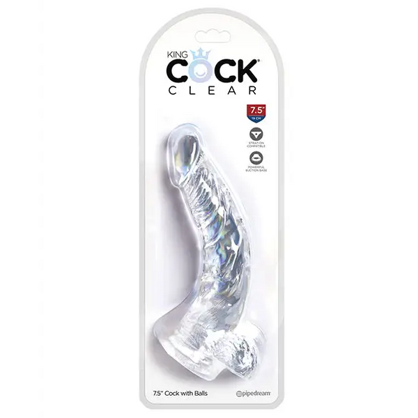 King Cock Clear 7.5’’ Cock w/Balls - Dongs & Dildos