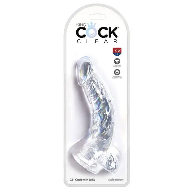 King Cock Clear 7.5’’ Cock w/Balls - Dongs & Dildos
