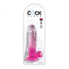 King Cock Clear 7’’ Cock w/Balls - Pink - Dongs & Dildos