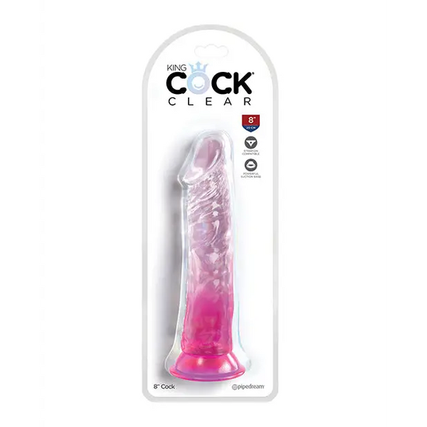 King Cock Clear 8’’ Cock - Pink - Dongs & Dildos