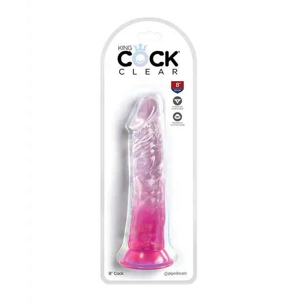 King Cock Clear 8’’ Cock - Pink - Dongs & Dildos