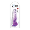 King Cock Clear 8’’ Cock w/Balls - Purple - Dongs & Dildos