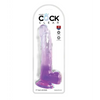 King Cock Clear 9’’ Cock w/Balls - Purple - Dongs & Dildos