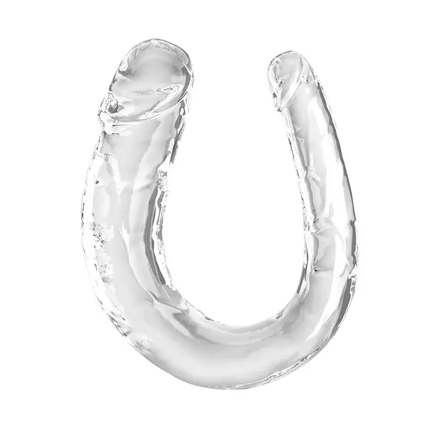 King Cock Clear Medium Double Trouble Dildo - Clear - Dongs & Dildos